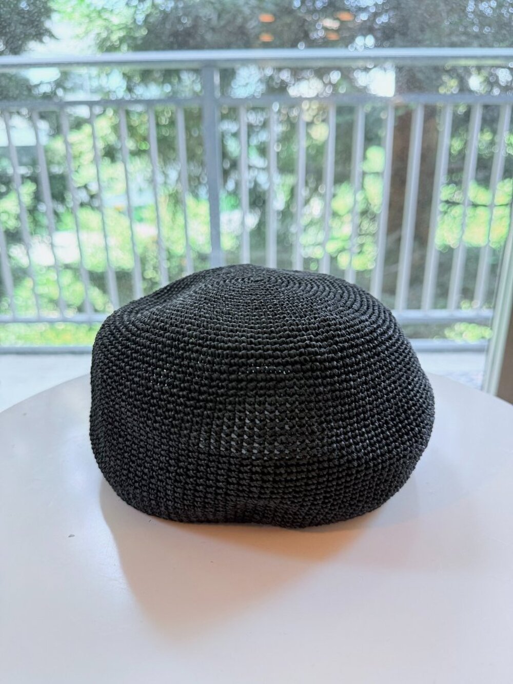 Woven Straw Beret Black | Parisian Scandi Minimalism | NWT